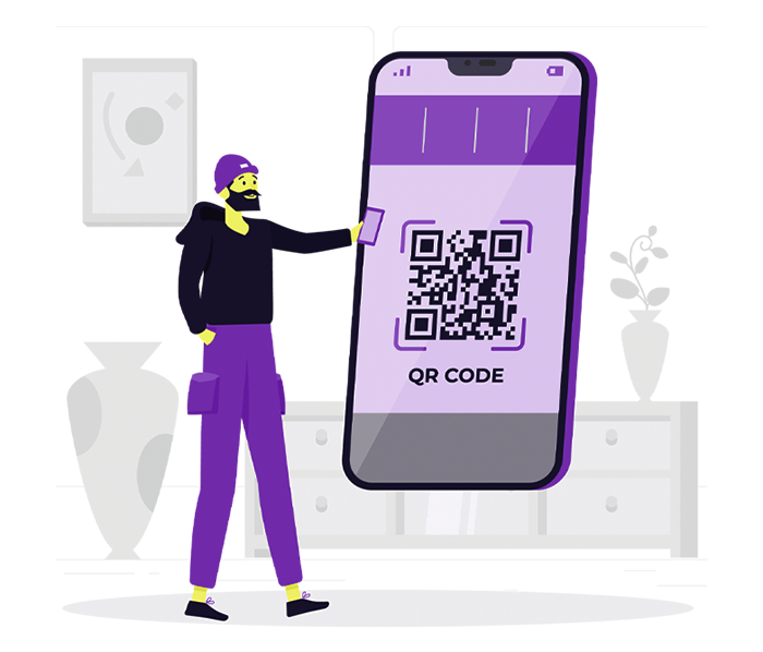 Screenshot of the app QR code system page