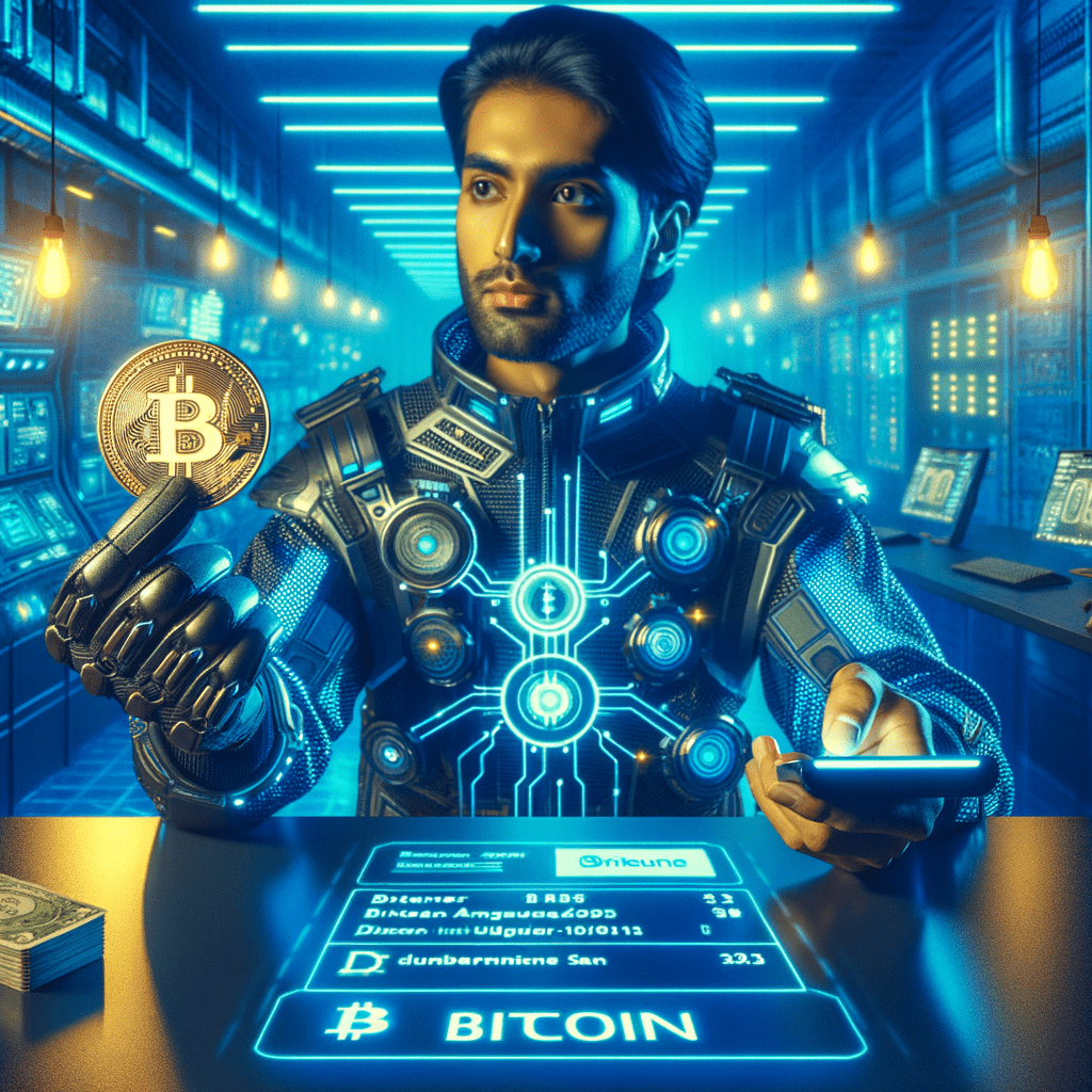 poderia cria imagem pessoa fazendo pagamento em bitcoin no futuro